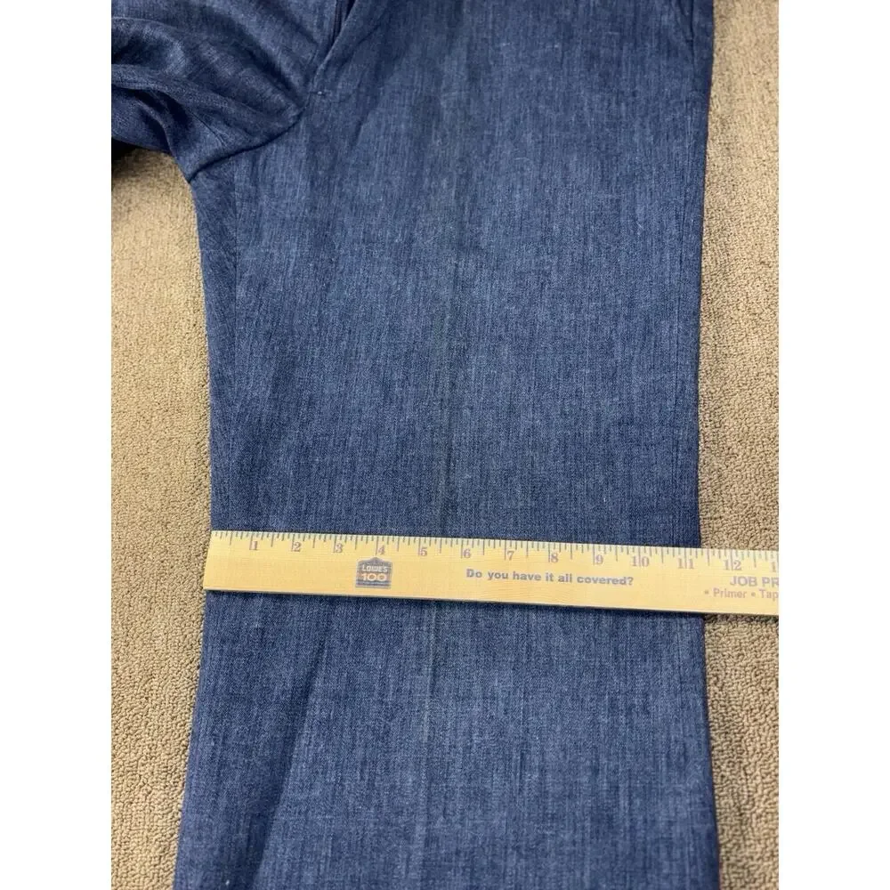 Vintage 1960s–70s American Fashion Collection Chambray Dress Pants 36x31 USA